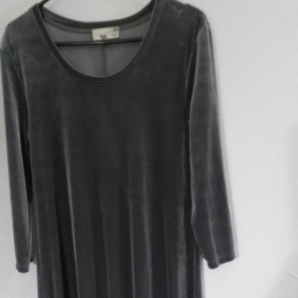 Sahalie Gray Velveteen Dress